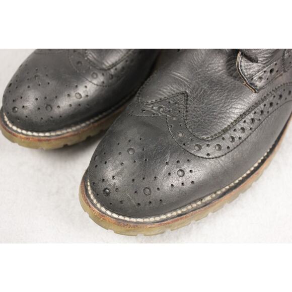 J.D. Fisk Phinney Black Ankle Boot Wingtip Brogue/Oxford Leather Mens 8.5 - Picture 13 of 13